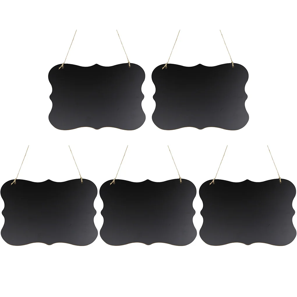 

5 Pieces Mini Chalkboard Ornaments Blackboard Pendant Handmade Light Weight Message Board Home Decoration Crafts Hanging