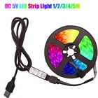 Светодиодная гибсветильник лента 1 м, 2 м, 3 м, 4 м, 5 м, Диодная лента SMD 2835, 5 в постоянного тока, подсветильник для настольного экрана телевизора, кабель USB, 3 кнопки управления