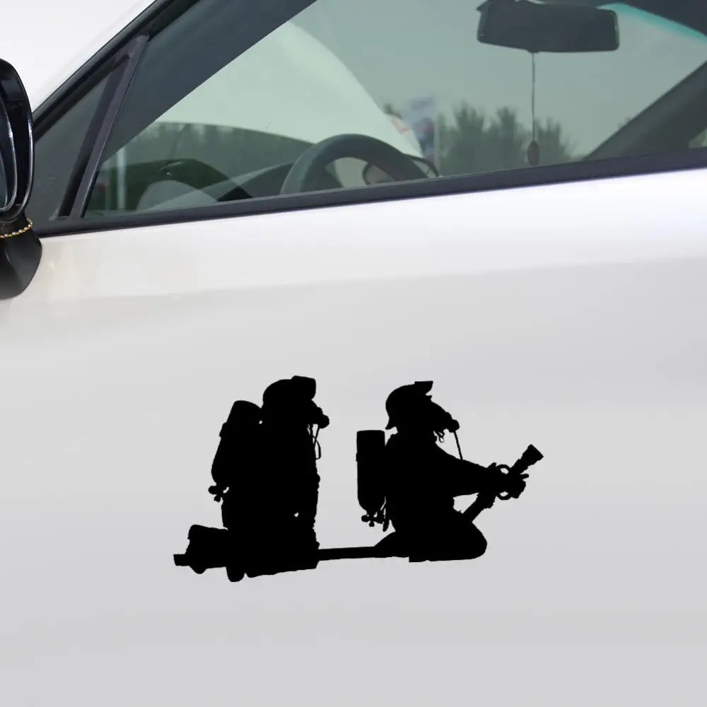 

Cartoon Fireman Firefighter Pattern Night Reflective PET Funny Car Sticker Decal