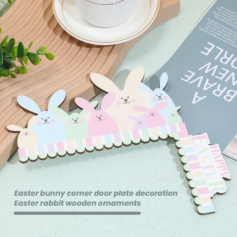 

Wooden Lovely Bunny Window Corner Ornaments Fashionable Home Decorative Props For Home Door Decor