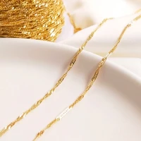 1meter 14k gold plated copper chains water wave bulk necklace chain handmade bracelet wholesale materials for diy jewelry making