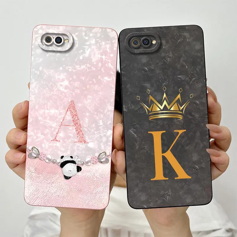 For OPPO A1K Realme C2 Case Fashion Crown Letters Liquid Silicone Shockproof Phone Cover A1 K C 2 Shell Coque