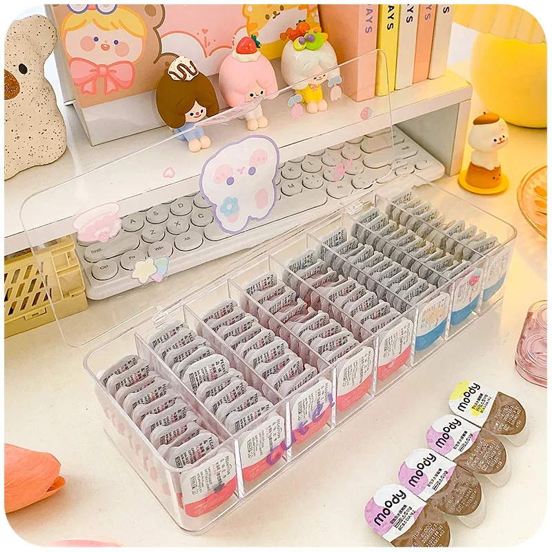 

Beauty Contact Lens Storage Box Daily Disposable Contact Lens Cabinet Multi-grid Large-capacity Eye Rack Transparent Storage Box