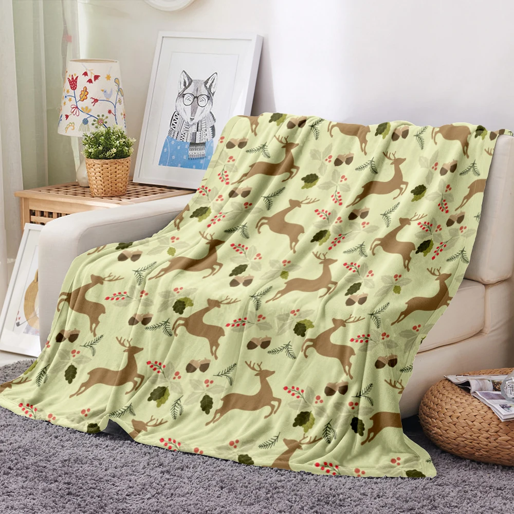 

2022 Moose Cartoon Christmas Blanket Flannel Blanket Super Soft Cozy Blanket Soft Christmas Tree Blanket Super Soft Cozy одеяло