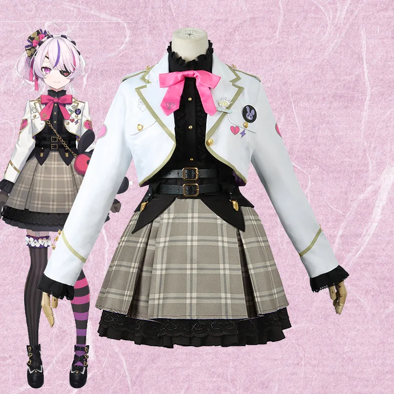 

Anime Vtuber Nijisanji EN Meloco Kyoran Cosplay Costume Wig Full Set Outfit Halloween Party Lolita Dress ILUNA Kyo Luca Cos