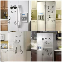 funny eating drinking smiley face wall stickers for dining room home decoration diy vinyl art wall decal refrigerator sticker