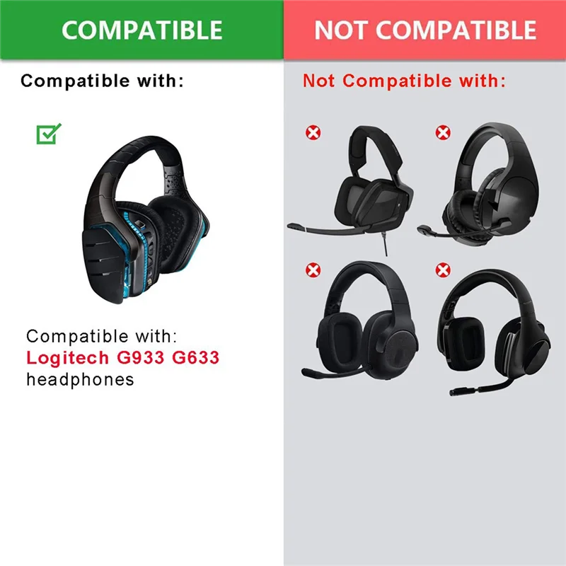 1 пара поролоновых амбушюров кожаные амбушюры для наушников G933 G935 G633 / G 933 935 633