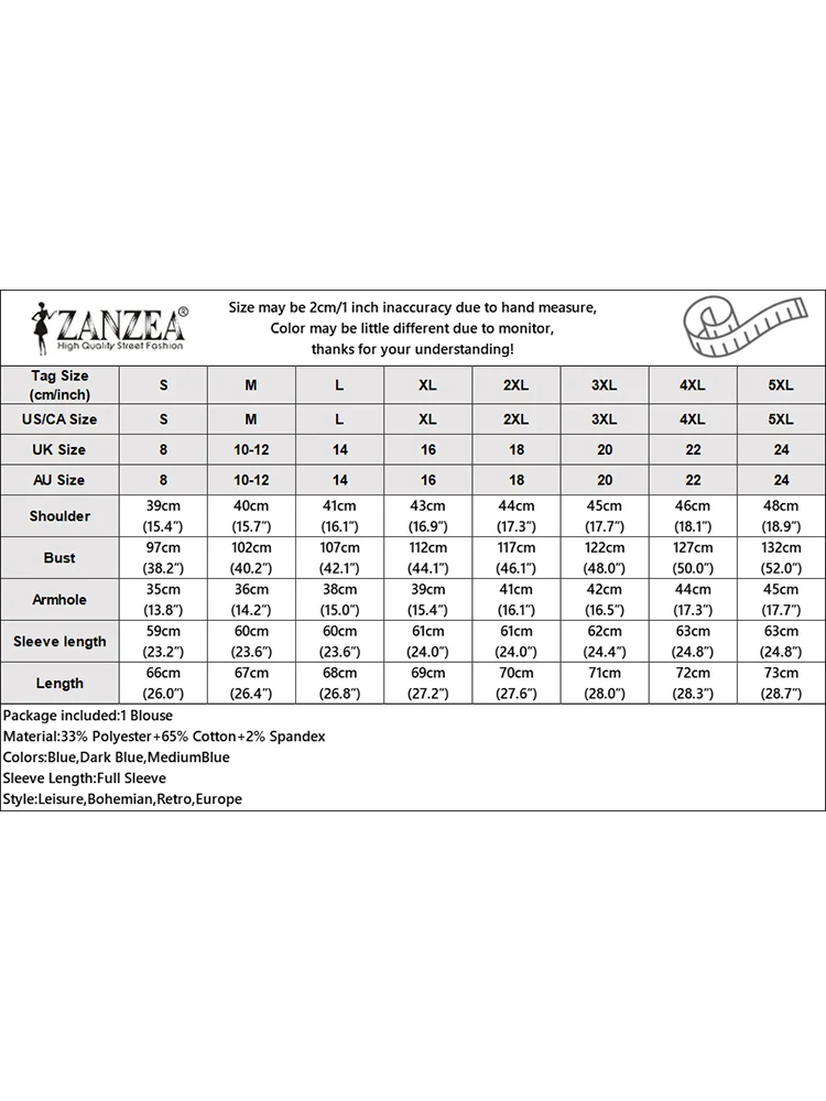 ZANZEA Женские джинсовые блузки Mujer Повседневные в корейском стиле с