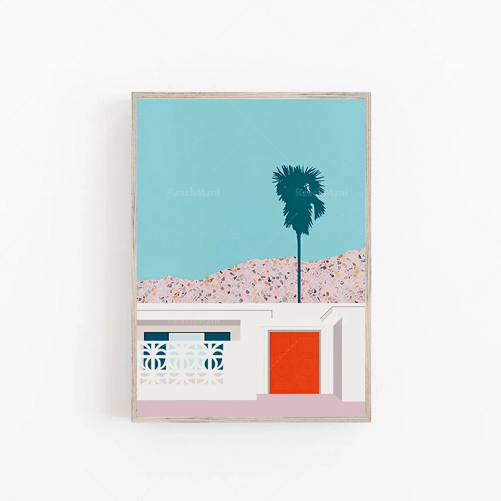 Винтажный постер с гравировкой Palm Springs винтажная художественная галерея