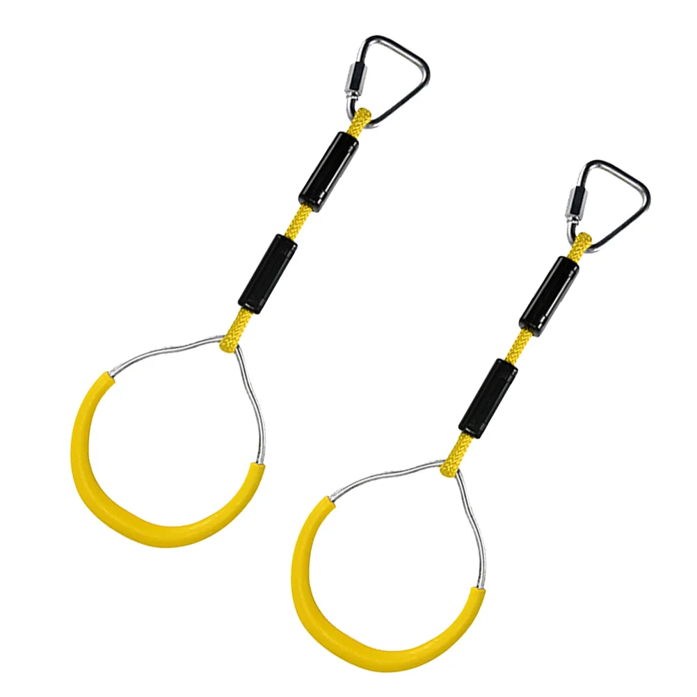 

2pcs Swing Gymnastic Rings Outdoor Backyard Play Sets Climbing Ring Obstacle Ring Swing Toys Set for Kids (Yellow)