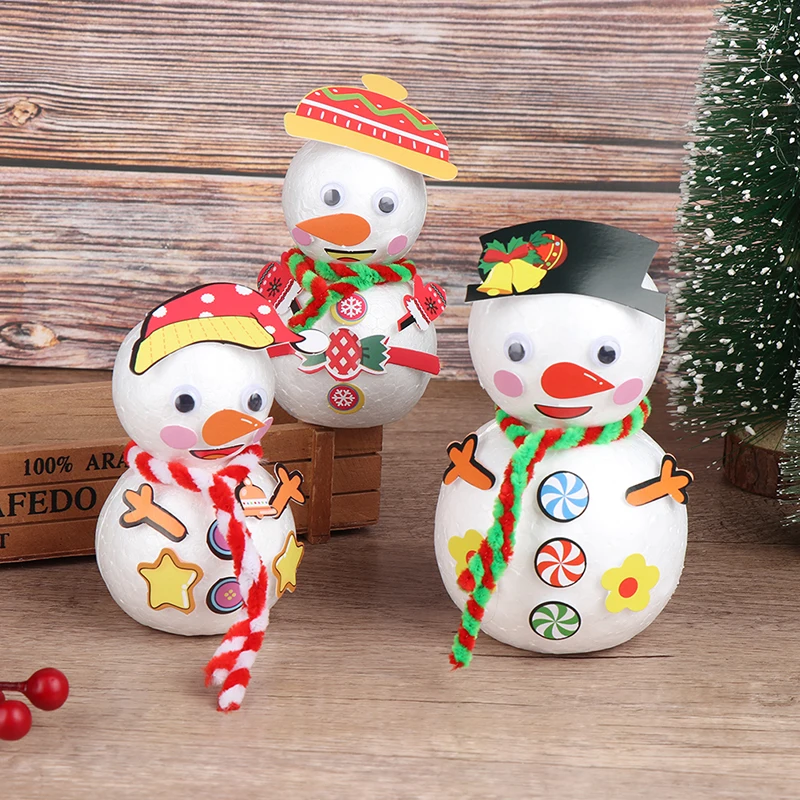 

1Set DIY Snowman Material Pack Christmas Ornament Gift Pack Kids Educational Toy Parent-child Handicraft