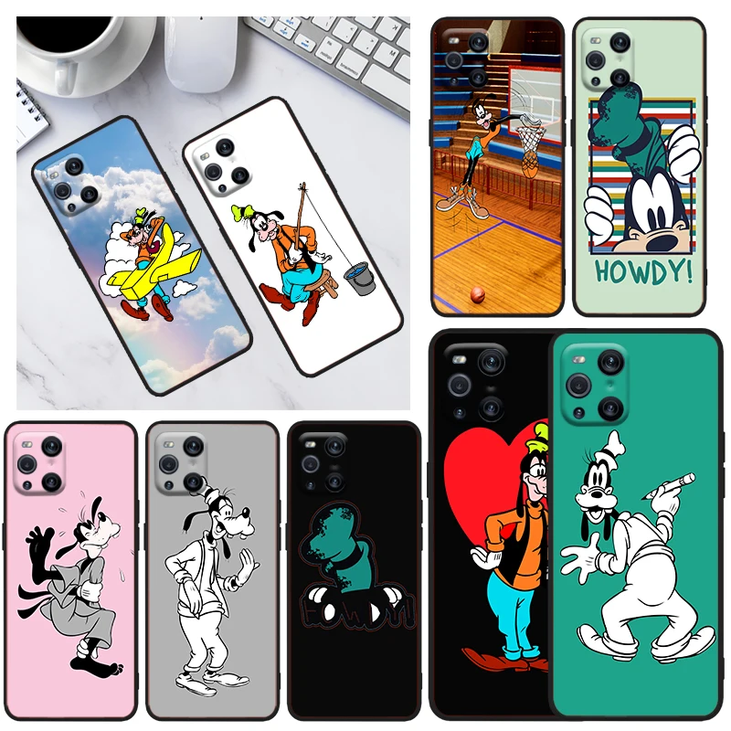 

Disney fun characters Goofy For OPPO Find X3 X2 R17 Neo Lite R15 R9S F19 F15 F11 F9 K9 K5 Pro Plus 5G K3 Black Phone Case Capa