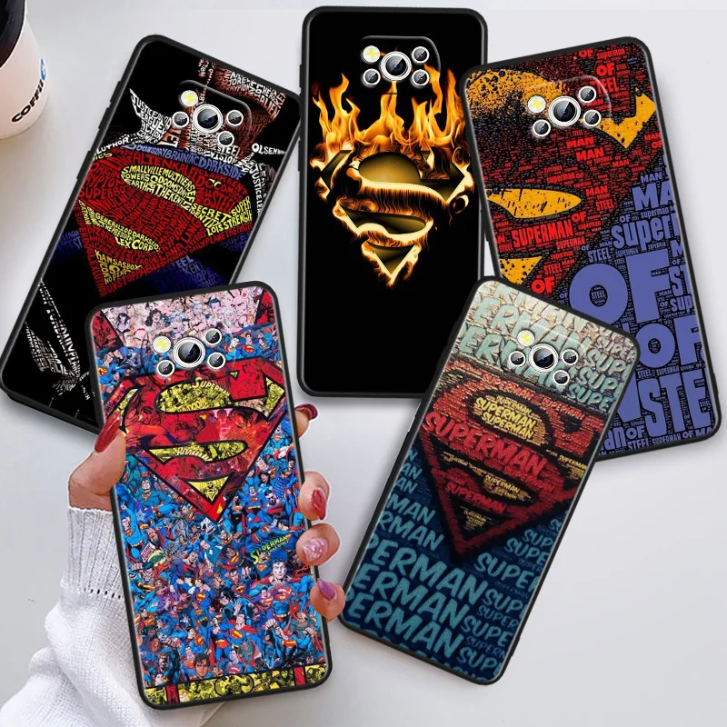 

DC Hero Superman Logo Phon Case For Xiaomi POCO C50 C40 C31 C3 M5S X4 M4 M3 F4 F3 GT F2 F1 X3 NFC X2 Pro Black Cover