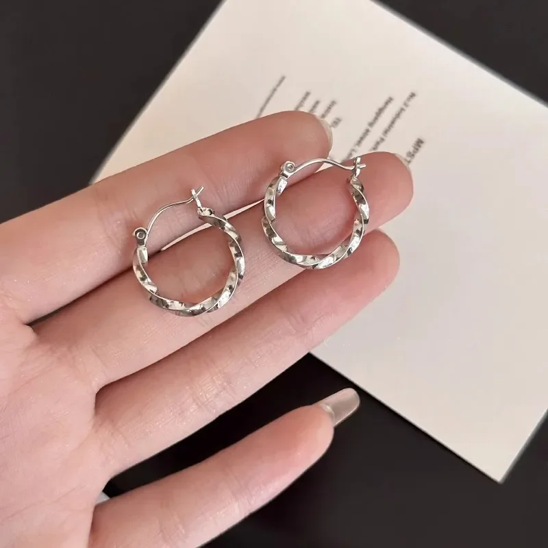 Новинка серебристые металлические круглые серьги-кольца для женщин