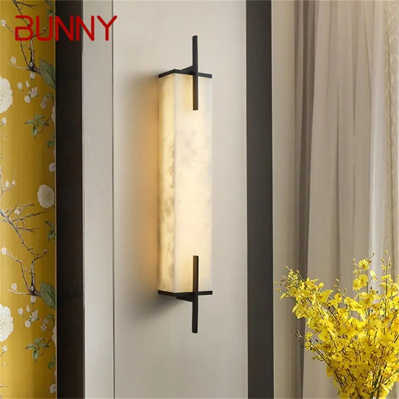 

BUNNY Brass Indoor Sconce Wall Lights Modern Bedroom Luxury Marble LED Lamp Design Balcony For Home Corridor