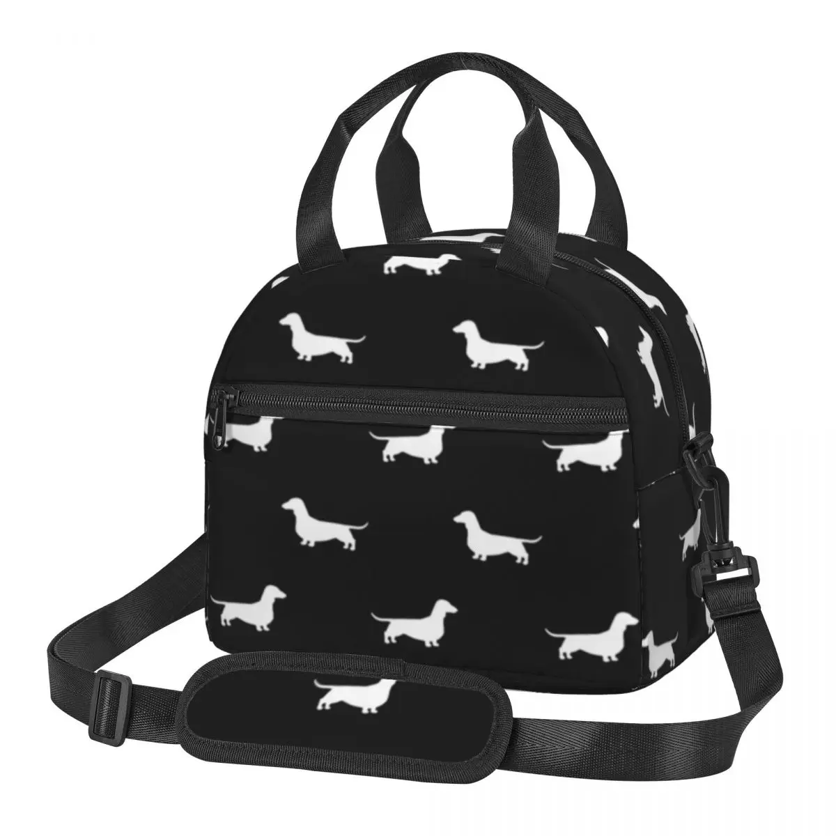 

Сумка для ланча Wiener с принтом собаки и ручкой, сумка-холодильник для еды с силуэтом таксы, оптовая продажа, крутая охлаждающая дорожная Термосумка