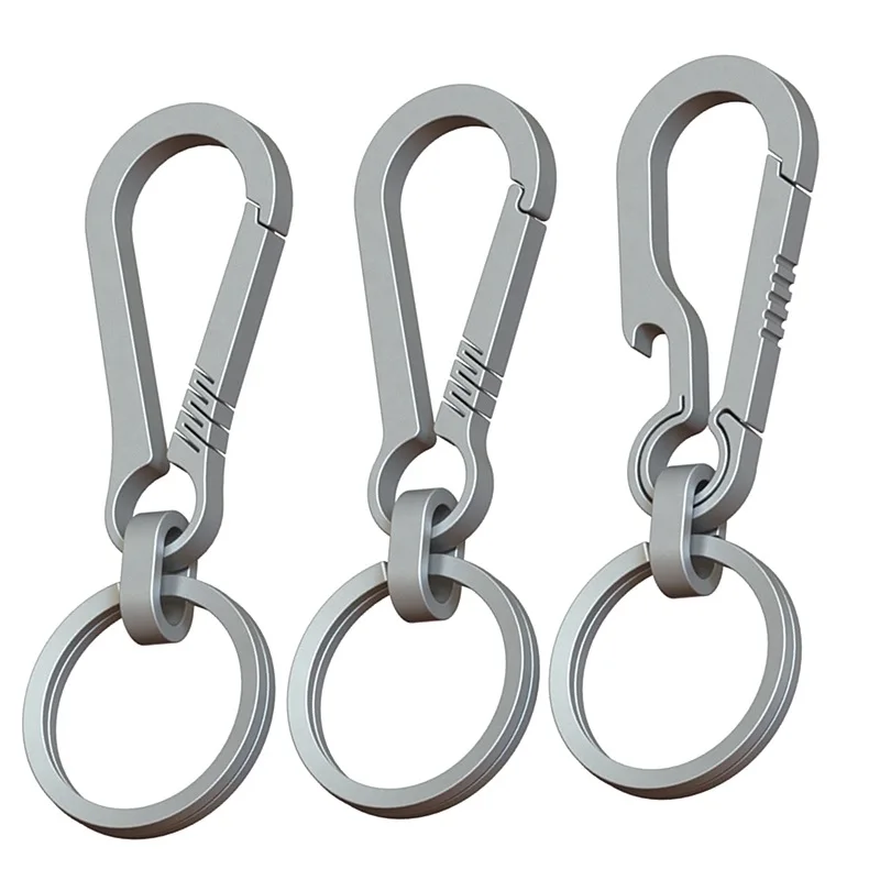 

Titanium Alloy Outdoor EDC Small Tool Keychain Multi-purpose Mini Lock Titanium Buckles Keyring Car Buckle