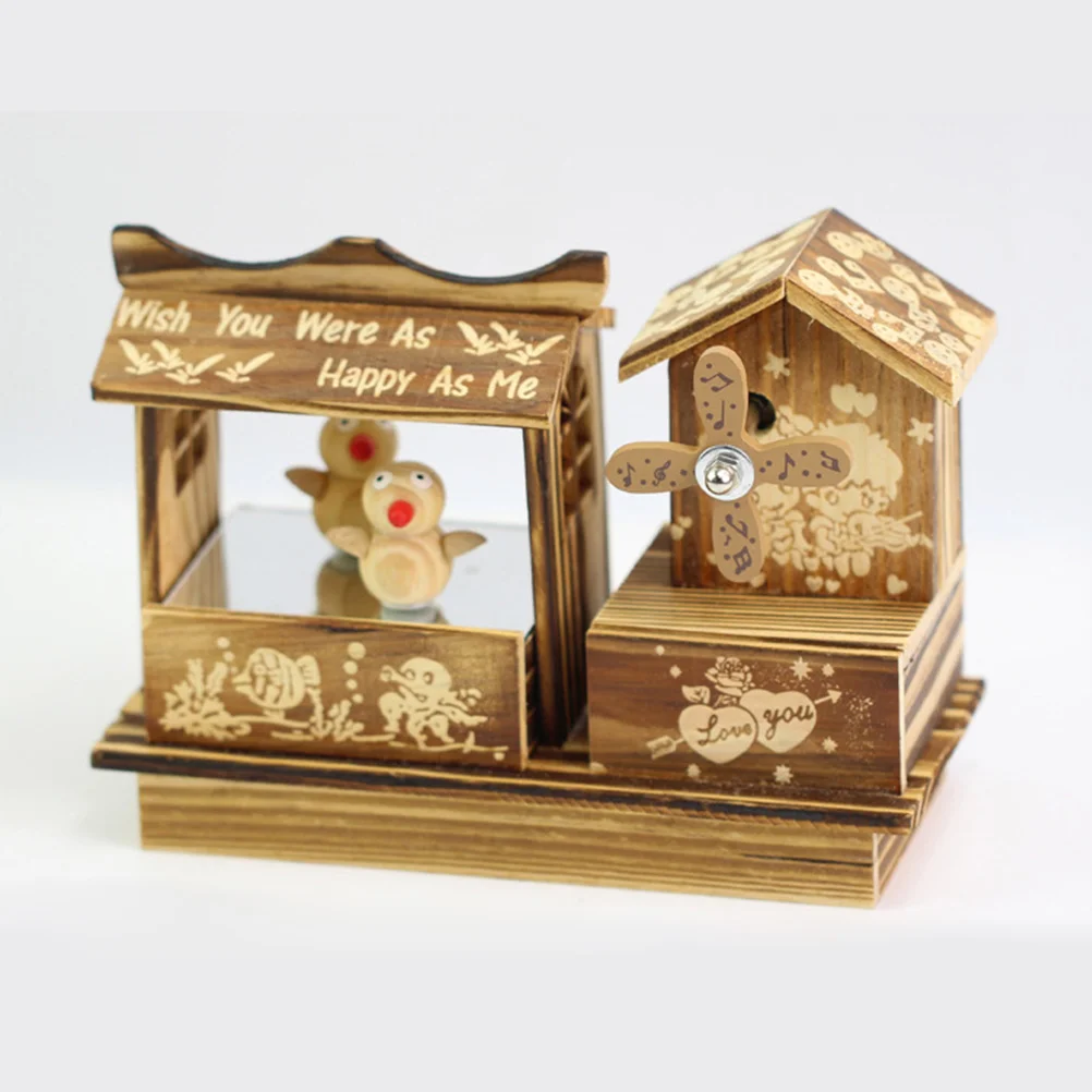 

17 X Musical Box Wooden Crafts Music Box Mechanical Wooden Crafts Educational Toys Bamboo Music Box Decoration Puzzle