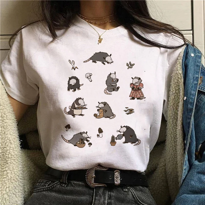 

Women's Short-sleeved Printed T-shirt Pattern T-shirt Trend Cute Animal T-shirt Top Fashion Summer Spring Printed White Clothing