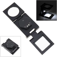 10x folding magnifier desktop magnifying glass led light stand repair tools