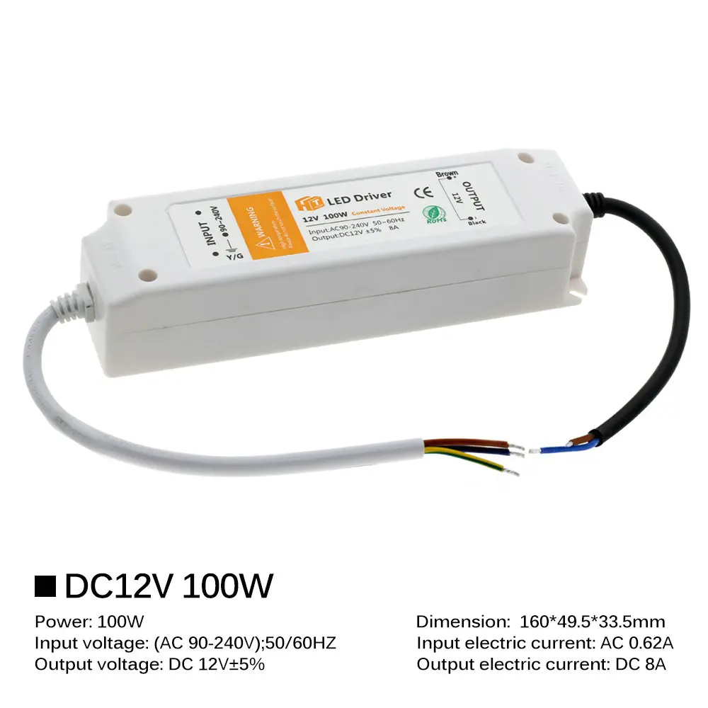 12V Power Supply Adapter 110V 220V to 12V Lighting Transformer 100W 72W 36W 18W DC12 Volts Source LED Driver for LED Strip Light images - 6