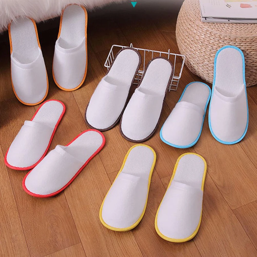 

10Pairs Hotel Travel Slippers Sanitary Parties SPA Hotel Guest Slippers Close Toe Men Women Disposable Slippers Bathroom Parts