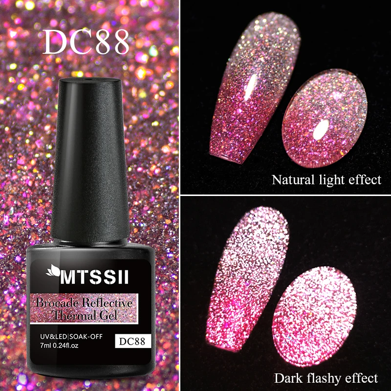 

Reflective Glitter Thermal Gel Nail Polish 3 Layers Flashy Color Temperature Changing Semi Permanent Soak Off UV Gel Varnishes