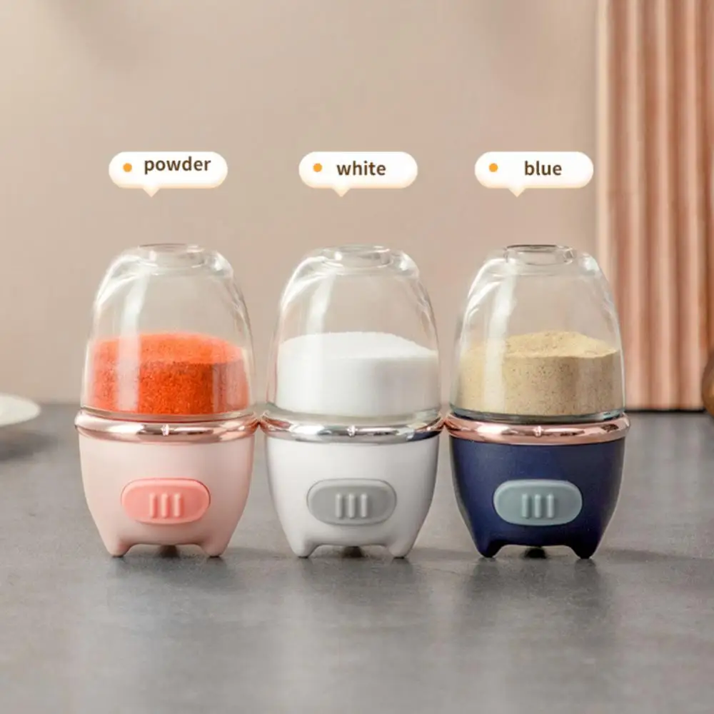 

Metering Seasoning Tank Refillable Glass Salt Shaker Moisture-proof Sealed Quantitative Spice Jars Kitchen Utensils Storage