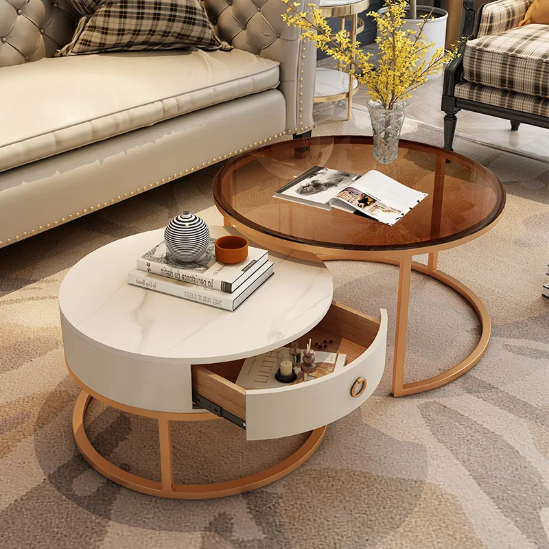 

Stainless Steel Design Coffee Table Modern Metal Mechanism Bedside Living Room Table Round Balcony Articulos Para El Hogar Table