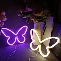 neon night light led butterfly lights sign lamp ambient lamp usb led neon wall hanging lighting nightlight party decoration gift