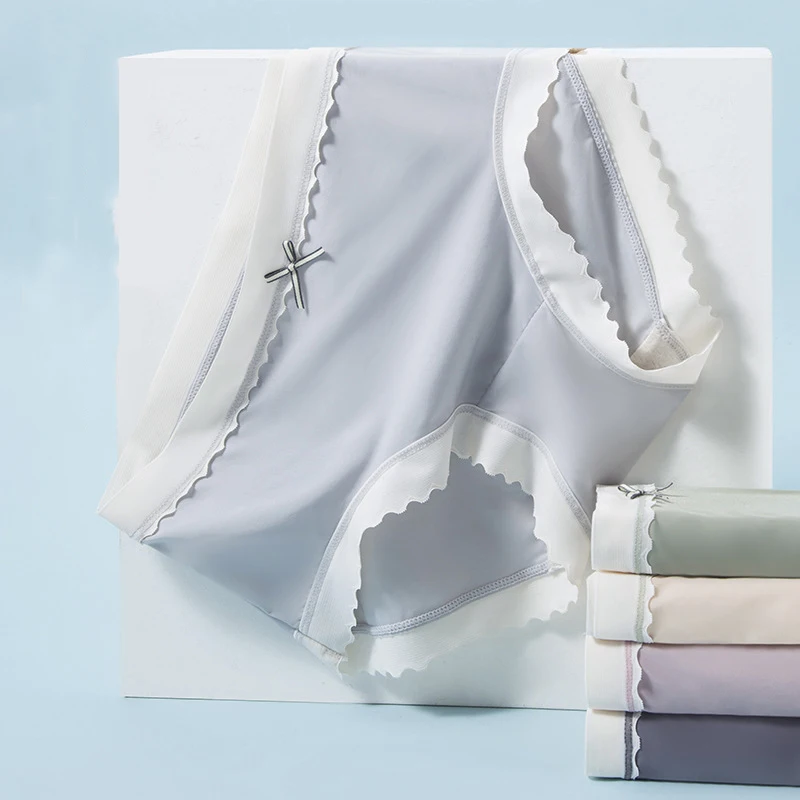 Бесшовные трусы для женщин шелковое нижнее белье 2 шт./компл. женские прозрачные