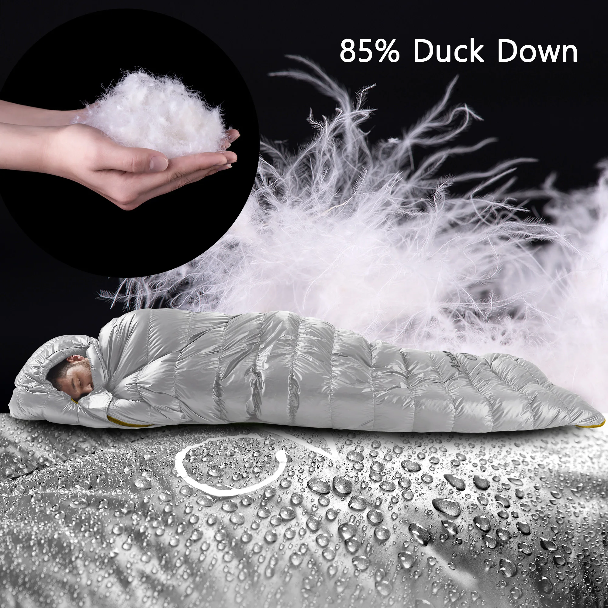 Naturehike CW400 Спальный мешок Зимний легкий 650FP на утином пуху Сверхлегкий