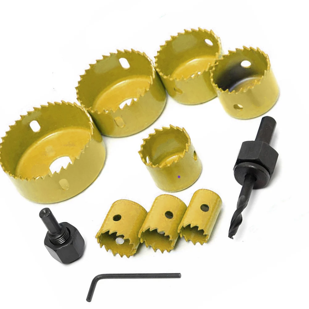 11Pcs/Box Carbon Steel Hole Saws Drill Tool Kit 19-64mm Wooden Cup Saw Steel Cutter Drill Bit For Cutting Wood Aluminum Plate
