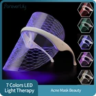 Фотонная маска для лица, 7 цветов, с LED светильник кой, против акне, морщин, омоложения, спектрометр светильник уход за кожей