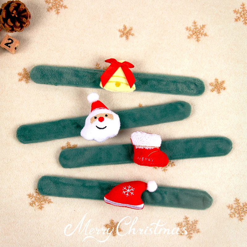 Рождественский мультяшный плюшевый браслет похлопывающийся Санта-Клаус