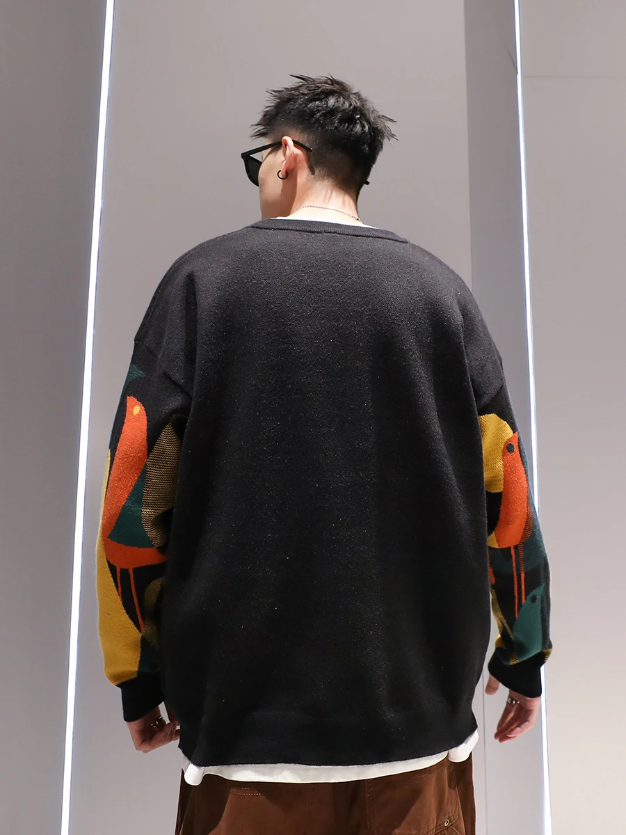 Youshu National Fashion Импрессионистская иллюстрация Свитер с круглым вырезом Пара High Sense