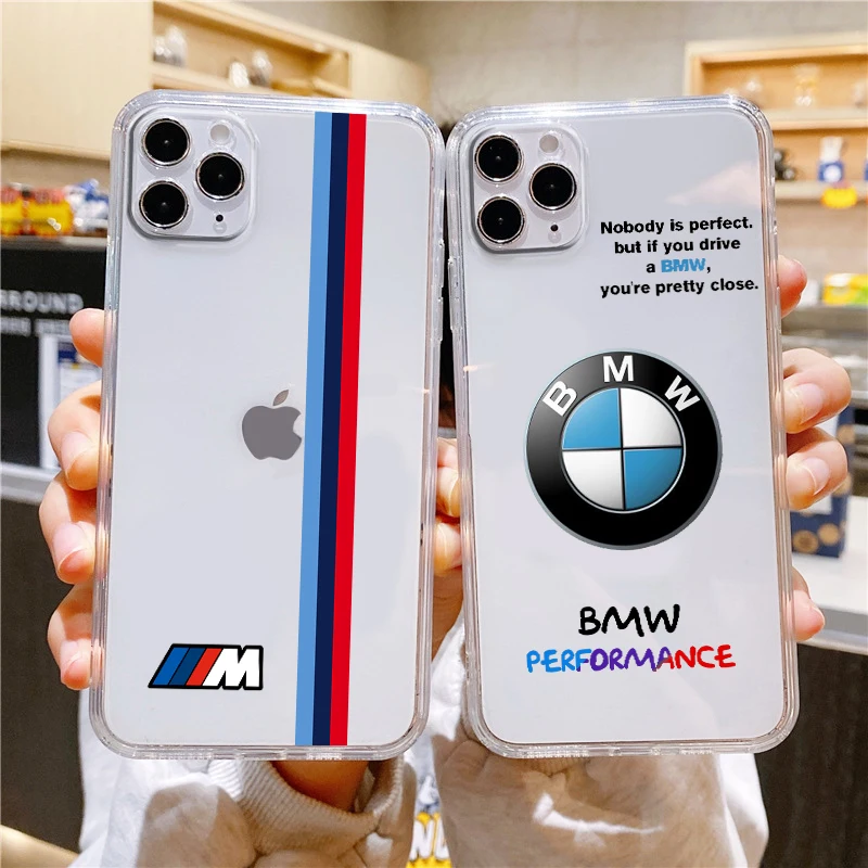 

Luxury BMW Sports Drift Car For Apple iPhone 14 13 12 11 Mini XS XR X Pro MAX 8 7 6 Plus SE 2020 Transparent Phone Case Cover