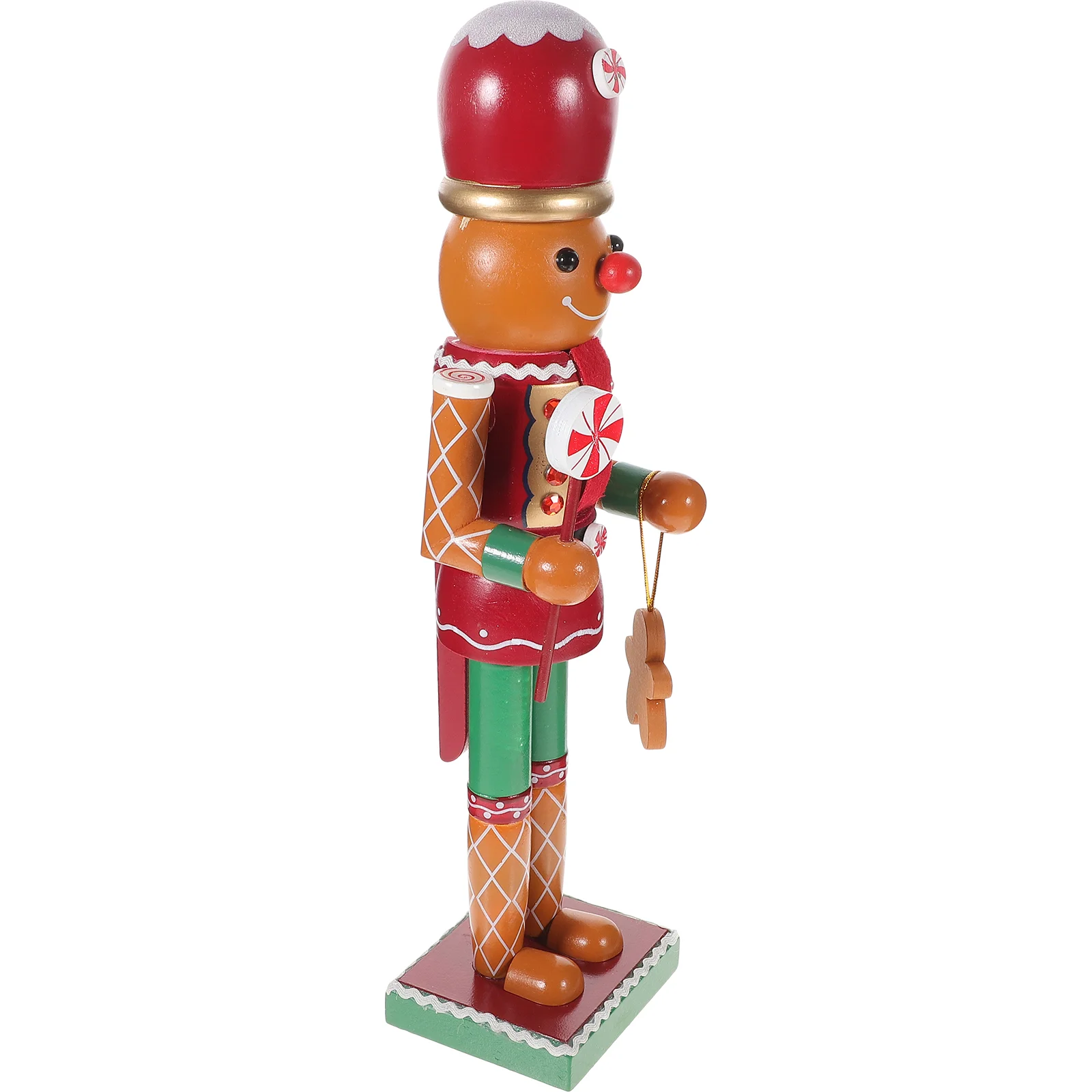 

Nutcracker Ornament Wooden Gingerbread Man Adorn Xmas Decor Supply Number Toys Craft Desktop Adornment Home Child Vintage Gifts