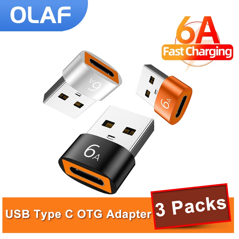 Адаптер Olaf USB C 3.0 Type-C OTG переходник Type мама-USB штекер для быстрой зарядки передачи