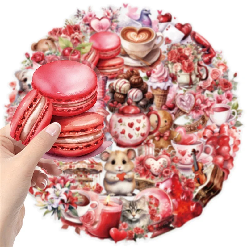 Фото 50 шт. Kawaii Red Love наклейка для домашних животных эстетическое украшение канцелярские принадлежности для скрапбукинга DIY ручные бухгалтерские принадлежности для детей №3