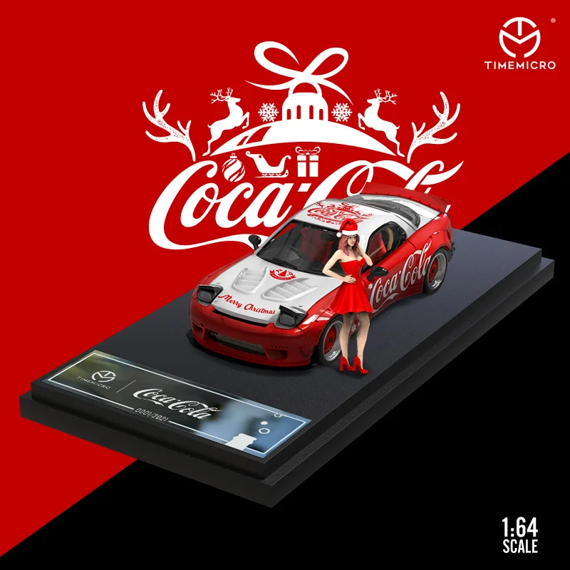 

Time Micro TM Cola Christmas Edition 1:64 NSX RX-7 Limited Alloy Simulation Car Model Collection Ornament Gift