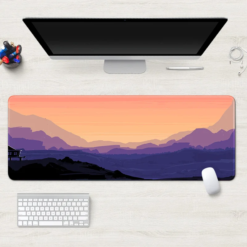 

60x30cm Simple Landscape Mouse Pad Lock Edge Game Desk Pad Computer Gift Desk Pad Kawaii Mouse Pad Deskpad Home Decor Desk Mats