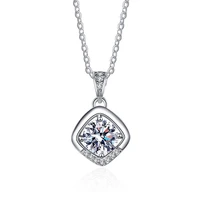 htotoh 1 carat d color moissanite diamond 925 silver necklace women trendy pendants jewelry