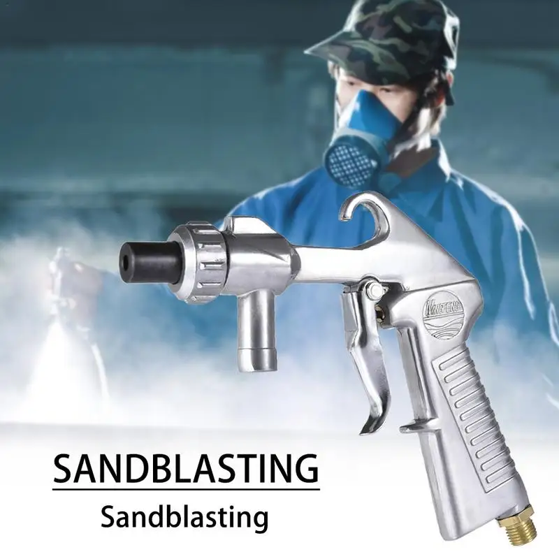 Abrasive Air Sand Blasting Guns Kit Metal Nozzle Tip Pneumatic Abrasive Sand Blasting Tool Kit Industrial Sandblaster Guns