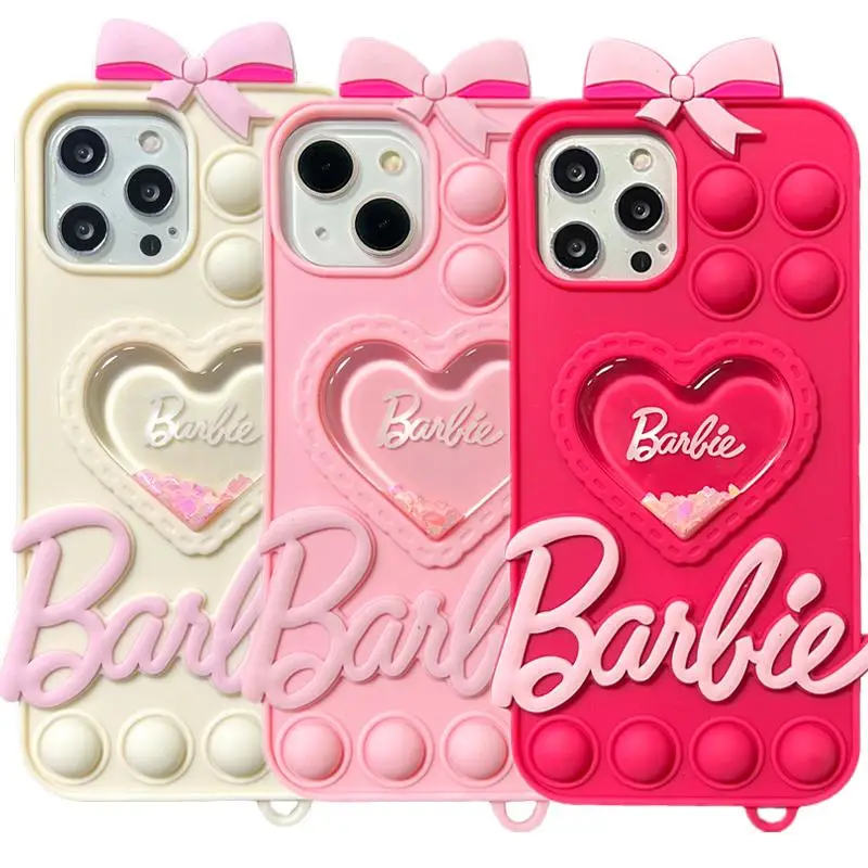 Kawaii Barbie Love Bow Phone Case for Iphone 11 12 13 14 Pro