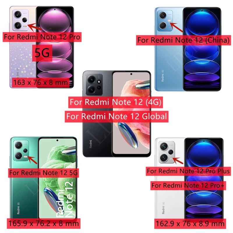 For Redmi Note 12 Case Cover Redmi Note 12 Capa Shockproof Phone Back Bumper Soft TPU Funda Xiaomi Redmi Note 12 Pro Plus Global
