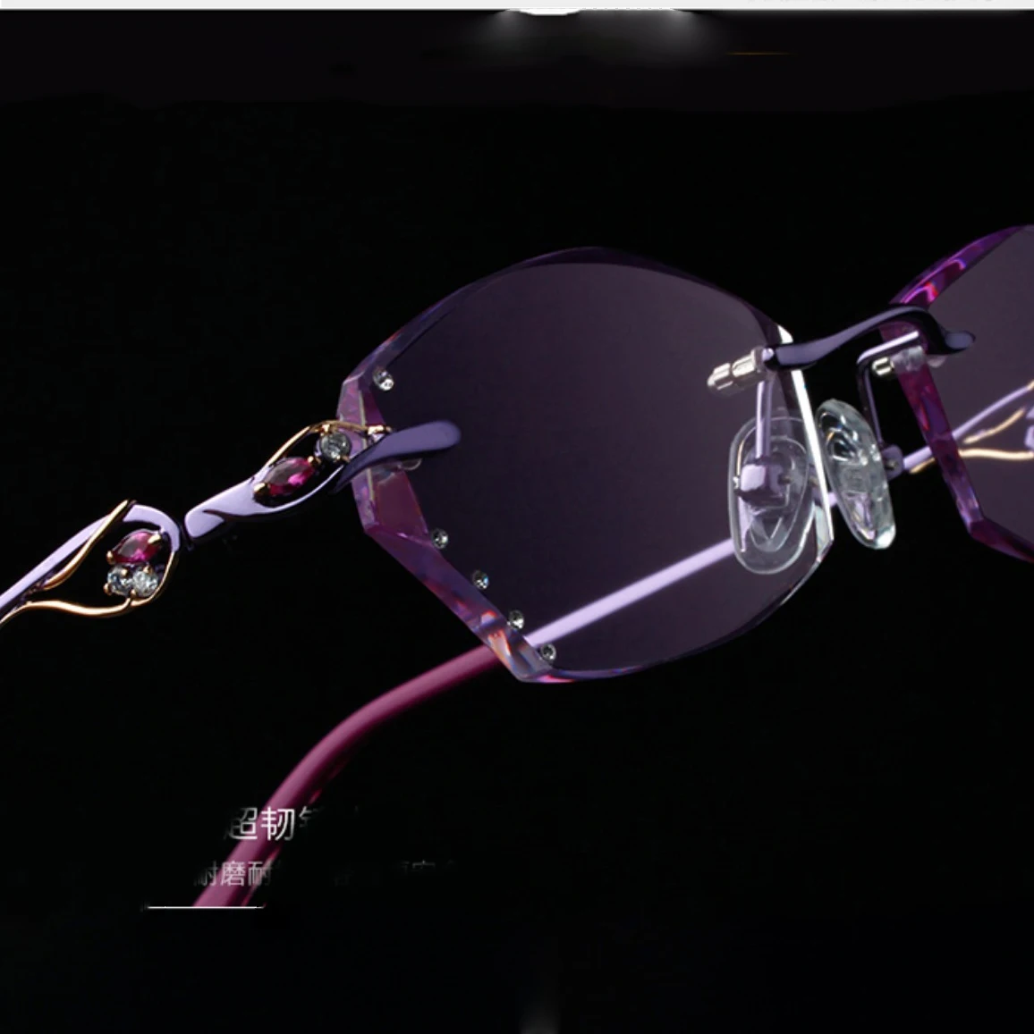 Женские очки без оправы роскошные яркие цветные линзы со стразами оправа для