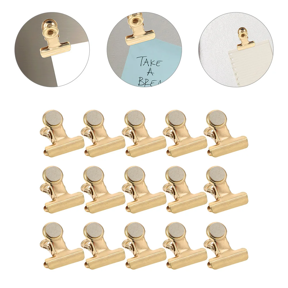 

15Pcs Office Magnetic Clips Heavy Duty Refrigerator Magnet Hook Clips Wide Clip Magnets Photo
