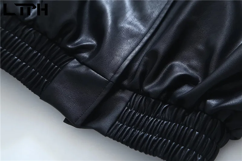 LTPH faux leather jacket women long sleeve coat streetwear black personality short high quality outwear 2022 autumn winter new