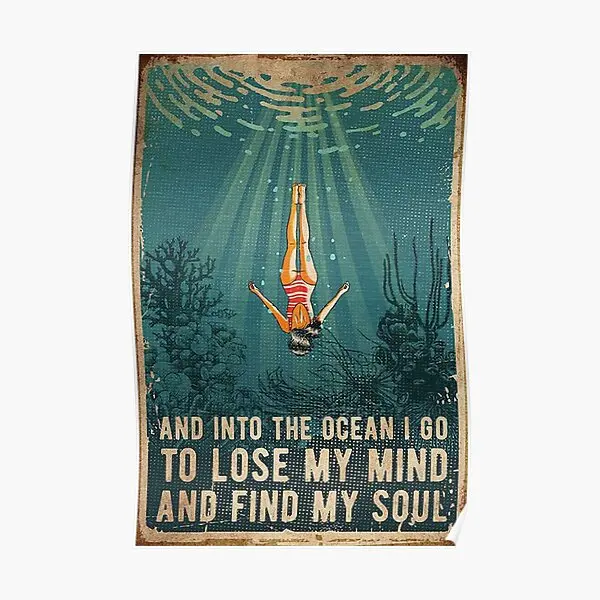 

В океане постер комната настенный принт Декор забавная домашняя роспись винтажное искусство картина современного искусства без рамки